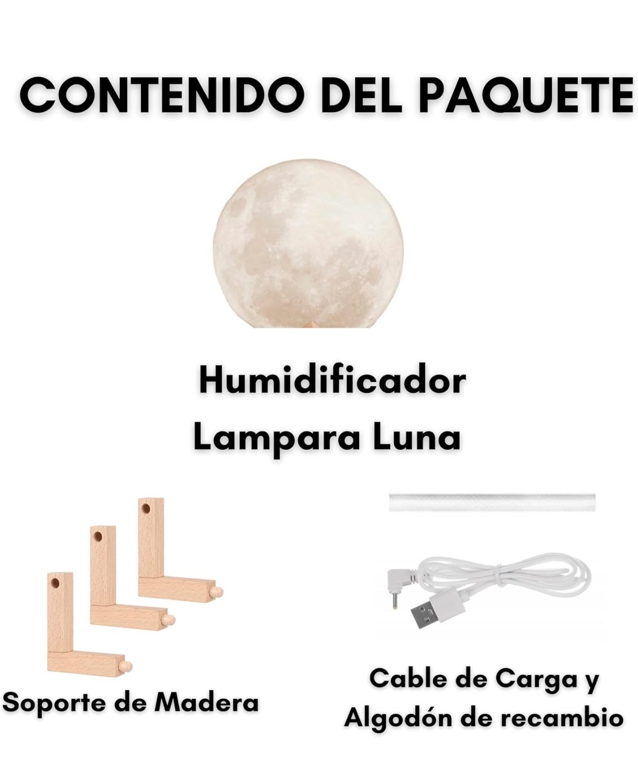 HUMIDIFICADOR LÁMPARA LUNA 3D